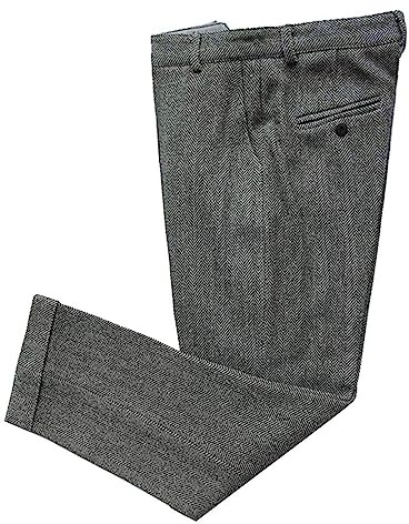 Solovedress Robe vintage en tweed pour homme - Coupe droite - Pantalon d'affaires