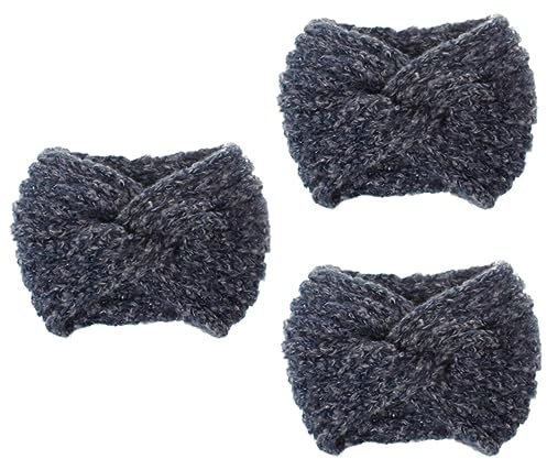 Beavorty 3pcs Hair Accessories for Women Knitted Hair Hoops Handmade Headwrap Warm and Stylish for Winter