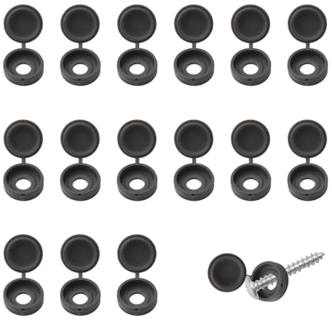 INCREWAY 100pcs Screw Cover Caps, M4 Plastic Screw Caps, Fold Washer Screw Tops, Decorative Flip Screw Cover (Dark Grey)