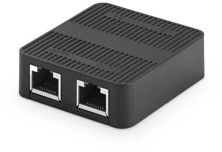Binardat Splitter di rete da 1 a 2, switch Ethernet a 3 porte, 10/100 Mbps, alimentatore di tipo C, plug and play di mini dimensioni