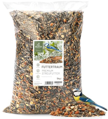 wildtier liebe Futtertraum I Vogelfutter Wildvögel Ganzjährig 5kg I Premium Streufutter artgerecht & hochwertig I Wildvogelfutter, Streufutter, Ganzjahresfutter für Vögel
