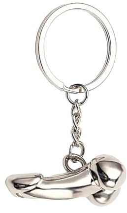 Penis Schlüsselanhänger | Anhänger in Penisform | lustiger Penisanhänger | silber Glied Metall | Geschenk | Schlüssel | Phallus | Willy klein | JGA | Junggesellinnenabschied Genitalien | Geschenkidee