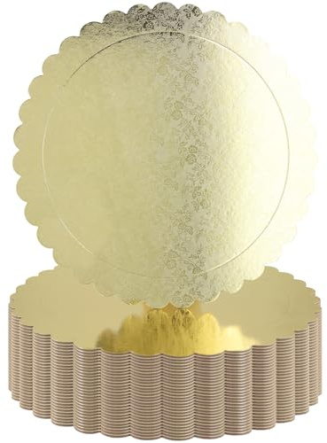 PINGEUI 30 Pack 12 Inch Gold Cake Boards, 2mm Thick Cake Circles Base Board, Round Cake Card for Birthday Party Wedding Favor, Cake Decor