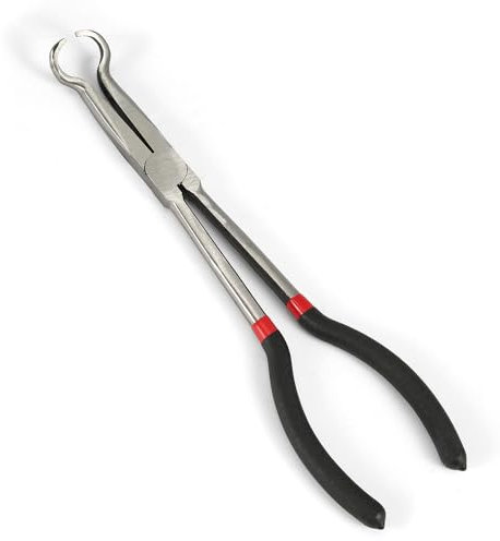 NQEUEPN Long Nose Spark Plug Pliers, Long Reach Pilers Spark Plug Wire Removal Tool Electrical Disconnect Pliers, Car Fuel Line Hose Pipe Removal Pliers Electrical Connector Clamp Clips for Cars