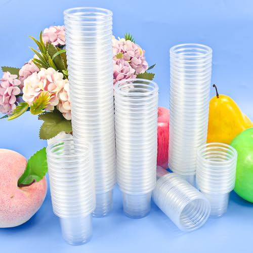 SLTAXAR 100 PCS Vasos de Chupito de Plástico 20ml/2cl I Mini Vasos Plastico Reutilizables I Vasos de Plástico Transparente I Vasos de Chupito Divertidos I Vasos de Chupito para Tequila, Vodka Whisky