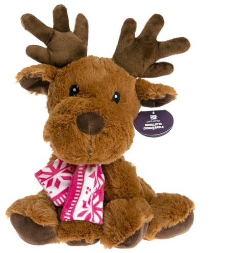 Pelucho - Peluche Bouillotte Déhoussable - Bien-Être, Chaleur et Douceur - Micro-Ondable - Grains de Blé et Fleurs de Lavande - Fabriquée en France - Elan hiver