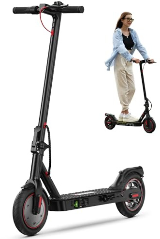 iScooter Electric Scooter, 12 Miles Long Range, 18 Mph Top Speed, Commuting Electric Scooter with Cuise Control, Double Braking Systems Escooter for Adults and Teens - i8