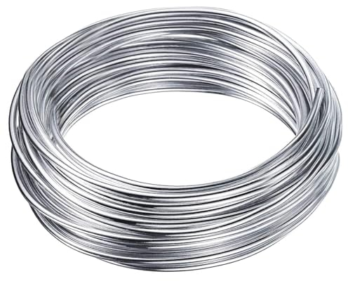 Bindedraht, Verzinkter Draht, 20 Gauge, 0,95 mm Durchmesser, massiver Metalldraht, biegbar, vielseitig einsetzbar, zum Basteln, für DIY-Projekte, zum Befestigen und zum Reparieren von Zäunen, Silber (