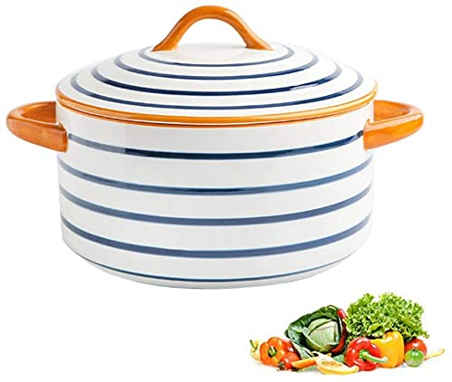 Casseruola in ceramica Casseruola in terracotta Casseruola con coperchio Casseruola da 1 L Ciotola per zuppa binaurale in stile giapponese, Ciotola per noodle istantanei