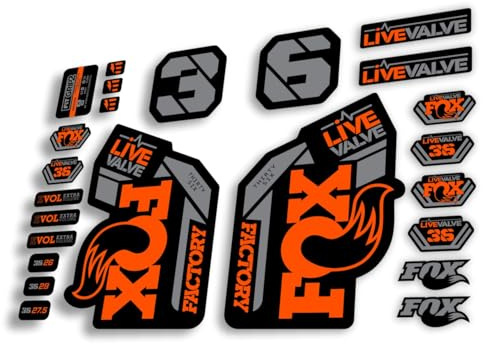 Fork Replacement Decal Sticker Compatibale for Fox 36 2021 Live Valve Series Orange Gray (Glossy)