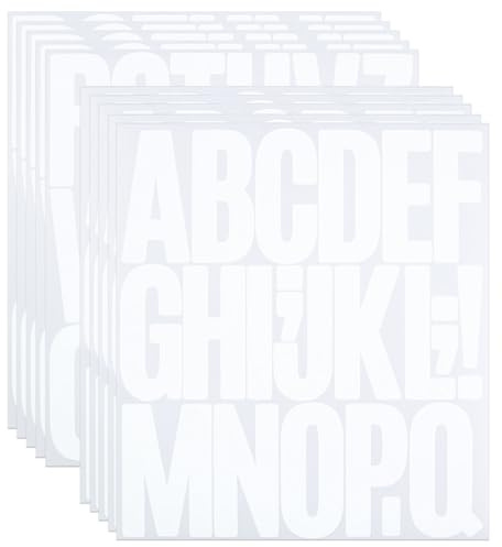 210 Stücke Aufkleber Buchstaben Groß, Selbstklebende Buchstaben Aufkleber und Punktierungsaufkleber für Mailbox, Scrapbooking, DIY und Dekorationskunst 10 Blätter Weiß