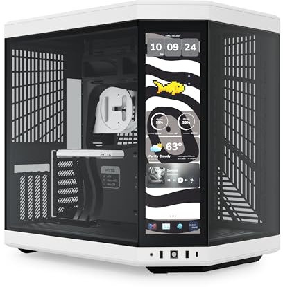 HYTE Y70 Touch Infinite Dual Chamber ATX Mid Tower Modern Aesthetic Case with Integrated 2.5K LCD Touchscreen - Panda