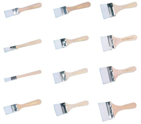 Flaches Pinselset Mit Holzgriff 12-teilig Breite Acrylpinsel Geeignet Für Ölgemälde Kunsthandwerk Künstler Und Anfänger