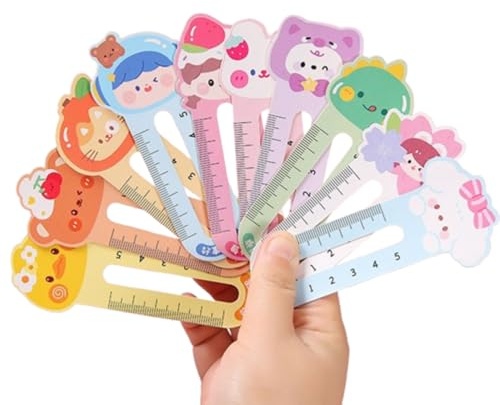 50 Stück Cartoon Cute Animal Lesezeichen, Mini Lineal Lesezeichen, 2 in 1 Multifunktions-Lesezeichen, Papier-Lesezeichen
