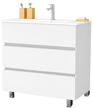 EL BAÑO MODERNO Juego Mueble 60cm Baño con Lavabo Mueble Lavabo Mueble Baño