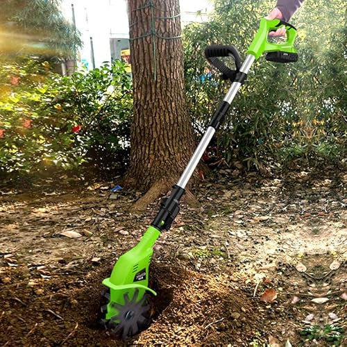 Motozappa per Orto Elettrozappa Batteria Litio 20V 4000 mAh Zappatrice Zappa a Motore Elettrica 2 Lame da 15cm Larghezza Lavoro 10cm velocità 250RPM Manico Ergonomico Coltivazione Giardino