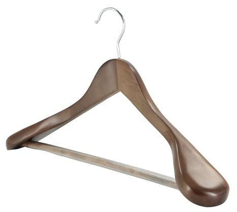 High Grade Wooden Hangers for Clothes 6 Pack - Jacket Hanger, Wooden Coat Hangers with Non-Slip Pants Bar, 360°Swivel Hook for Suits, Heavy Clothes and Jackets