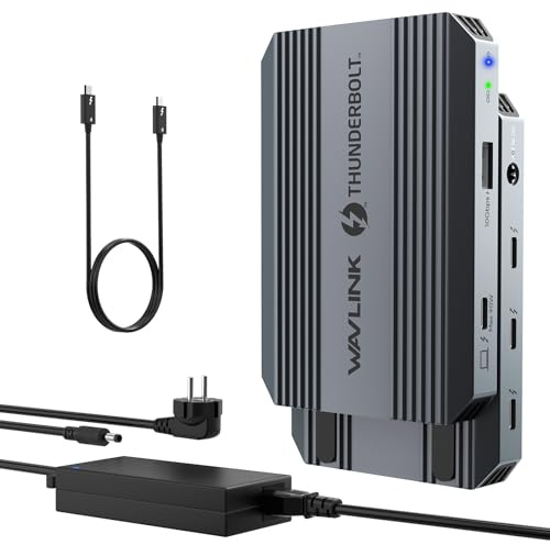 Estación de acoplamiento WAVLINK Thunderbolt 4, concentrador con doble pantalla 4K @ 60Hz, alimentación de 100W, USB-A 3.2 Gen 2, para MacBook Pro/Air M1 M2 M3, ordenador portátil Thunderbolt