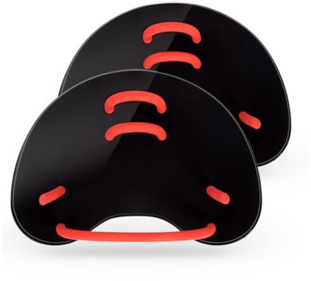 Elite Finger Paddle, Accessorio da Allenamento Unisex Adulto, Pale da Mano da Nuoto Unisex Adulto,Palette Piscina con Cinturini Regolabili, Palmo Scoperto, 14,8 * 10,8 * 0,3 cm, nera