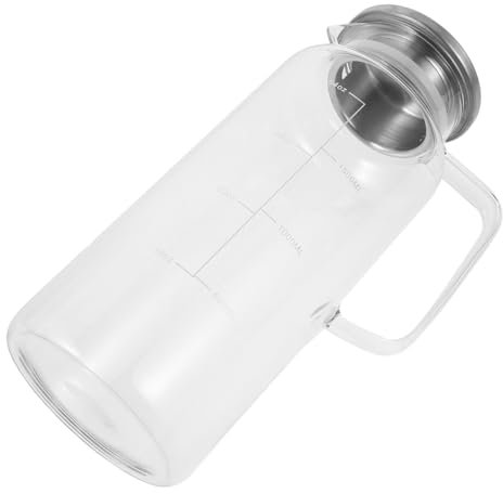 BESTOYARD Large Capacity Glass Pitcher With Lid And Spout For Iced Tea Juice And Cold Water Heat Resistant Borosilicate Glass For Refrigerators And Easy To Clean