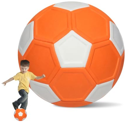 WDKXCN Fotboll böjd boll, 21,5 cm böjd boll fotball storlek 5, böjd boll kickerboll, gummi barnfotboll, mjuk fotboll barn för 5–15 år, inomhus och utomhus
