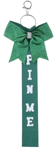 Guqqeuc Pin Me Cheer Ribbon Schlüsselanhänger für Mädchen und Frauen, Cheer Bow Halter für Rucksack, Glitzer, Cheer Bow Schlüsselanhänger für Tasche, Rucksack, Handtasche