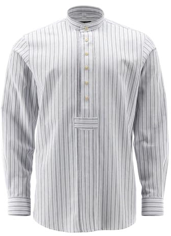 OS Trachten Trachtenhemd Regular Fit Esoko, Größe:39/40, Farbe:Jeans