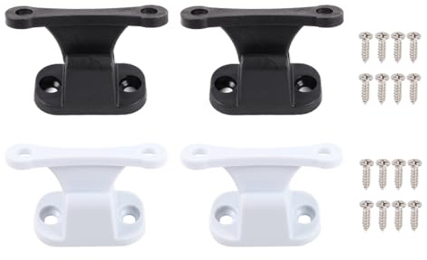 Kellegour Retenedor Puerta Caravana,4 PCS Cierre de Puerta para Caravana Blanca,Kit de Retención de Puerta,Caravana Captura Puerta,con Tornillos,Retenedor De Puerta Autocaravana,para Botes,Armarios