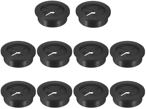 M METERXITY 10-Pack Rubber Grommets for Wiring 35mm Desk Grommet Double-Sided Flexible Cable Cord Grommet Desk Hole Cover for Cables/Wires Through Protection Cable Grommet [Black]