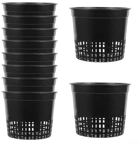 10 vasi per coltura idroponica con fori di drenaggio, vasi da fiori in plastica leggera per migliorare il flusso d'aria delle radici e una crescita sana delle piante (B)