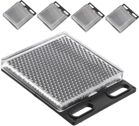 ELAYARD Réflecteur Ensemble de 5 Pièces Noir pour Capteur Photoélectrique Carré en Abs et Acrylique Amélioration de Sécurité et Polyvalence pour Bâtiments et Véhicules
