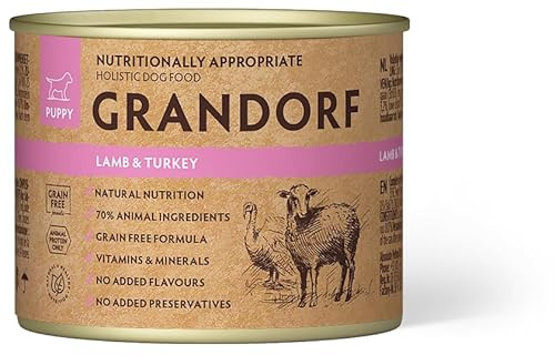 Grandorf - Lamm und Pute - Hypoallergenes Nassfutter - Puppy Hundefutter 6 x 200 g
