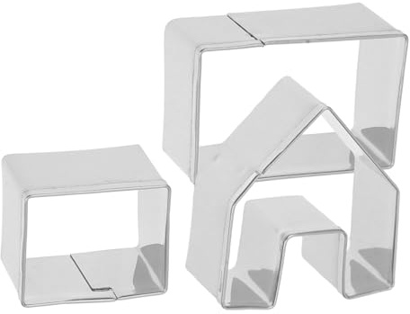 STOBAZA 3 piezas Cortadores de Galletas de Acero Inoxidable Moldes para Galletas con Formas de Casa de Jengibre Moldes para Repostería Navideña Duraderos y Fáciles de Limpiar para