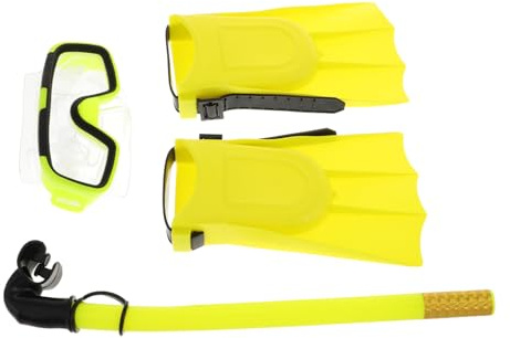 KICHOUSE Set de Plongée Garçon Fille avec Masque Antibuée Tuba Sec et Nageoires Équipement Snorkeling Sécurisé et Confortable pour Natation