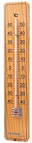 techno line WA 2010 Thermomètre pour Intérieur/Extérieur Bois