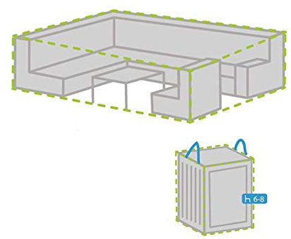 Schutzhüllen Set: Abdeckung 260x200cm für Garten Lounge Set + Hülle für 6-8 Kissen