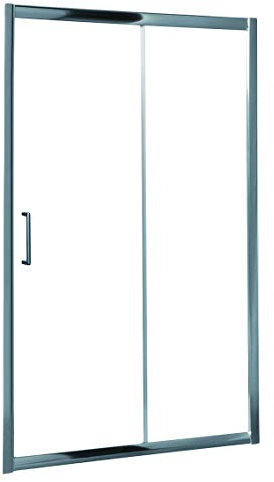 Mampara de Ducha MODULAR Frontal Sencilla - 1 Hoja FIJA + 1 Hoja CORREDERA. Con Tratamiento EASY-CLEAN. (110 cm, TRANSPARENTE)