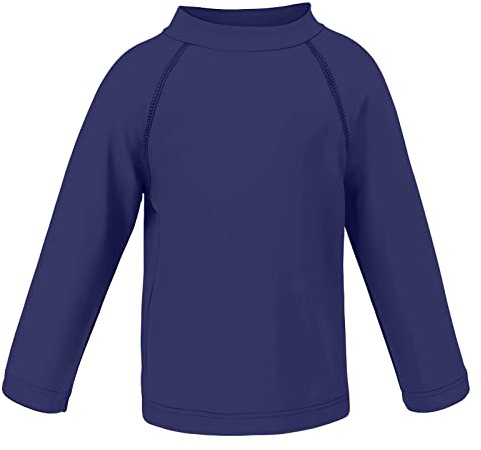 LACOFIA Traje de baño Infantil Camiseta de baño de Manga Corta para niños Rashguard con protección Solar Secado rapido Azul Marino 116