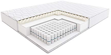 Hilding Anders Zorba Taschenfederkern | Mittelfeste | zweiseitige Matratze | Latexschaum | Federschaum | 7-Zonen-Schnitt für alle Schlaftypen | H2/H3 | Silver Bezug | 140x200