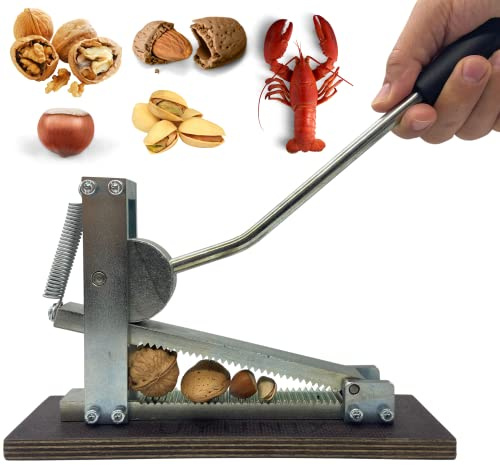 UYUNIX Schneller und müheloser Hebel-Nussknacker aus Stahl für Mandeln, Walnüsse, Haselnüsse, Oliven, Meeresfrüchte, Knochen und mehr