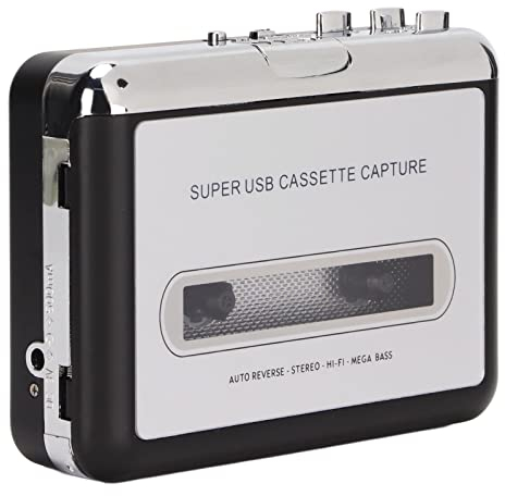 2-in-1 Kassetten-zu-MP3-Konverter-Player-Recorder, Tragbarer Kassetten-Audio-Musik-Player, USB-Kassetten-Player von Kassetten zu MP3 mit Kopfhörern für Laptop-PC