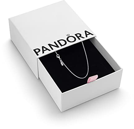 PANDORA Moments Women's Sterling Silver Classic Cable Necklace, 45cm, With Gift Box