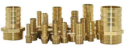 XINHUIPART Rohrverbindungsstücke Messing 6/8/10 / 12mm Schlauchverbinder mit 1/8 1/4 1/2 3 3/4 männlich Gewindekupferstecker Garten 1 stücke (Color : 12mm, Diameter : 3/8'')
