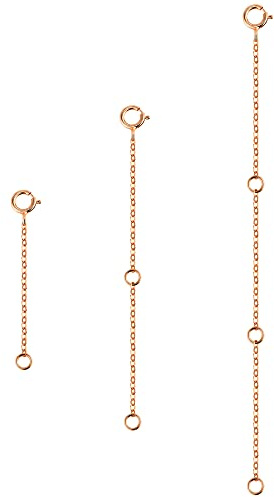 ALEXCRAFT 3 alargadores para cadenas de plata, cadena de extensión chapada en oro de 14 quilates para la fabricación de joyas collar de pulsera(2 4 6 pulgadas)