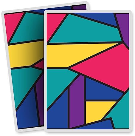 Vinyl Rectangle Vertical (Portrait) Stickers (Set of 2) 10cm - Bold 80's Shapes Rainbow Colours for Laptops, Tablets, Luggage, Scrap Booking, Fridges #52678