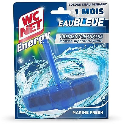 WC Net Energy Bloc Anti-tartre 5 Actions Eau Bleu Longue Durée Marine Fresh 40 g