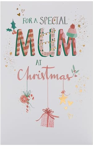 UK Greetings Weihnachtskarte für Mama – hängende Ornamente Design