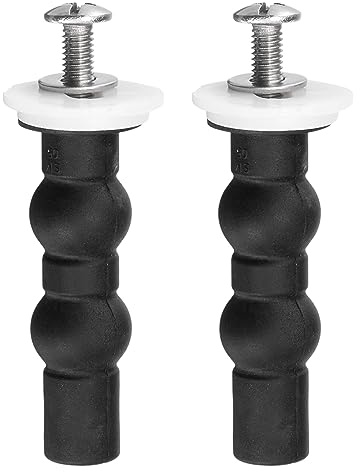 QUARKZMAN 2 set M6 Toilette Sedile Cerniere Viti, Espansione Gomma Bullone Alto Dado Set per Alto Montaggio Toilette Sedile Cerniere Toilette Seduta (Guarnizione Dia: 28mm/1.1)