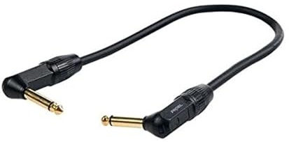 PROEL CHLP115LU06 - Cavo audio professionale con connettori jack ad angolo mono 6.3 a jack ad angolo mono 6.3, 0,6mt, Nero