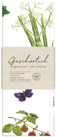 Grätz Verlag Geschirrtuch 100% Baumwolle, Geschenkidee, Küchen Accessoire, Motiv, Geschenk, Küche, Kochen, Grillen (Sommergemüse)